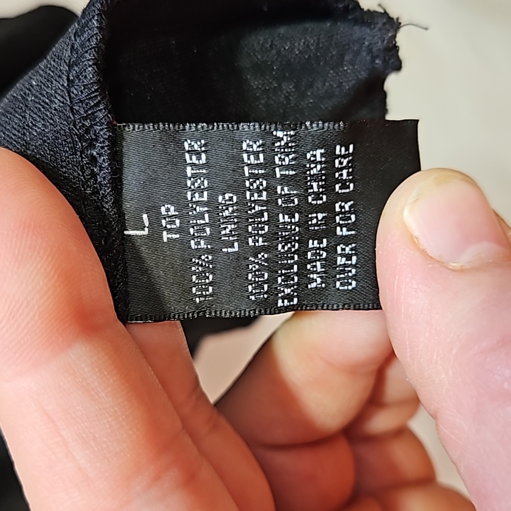 A. BYER, Abstract, Elastic Scrunch top, Adjustable straps, Tie waist, Sz L - Picture 11 of 12